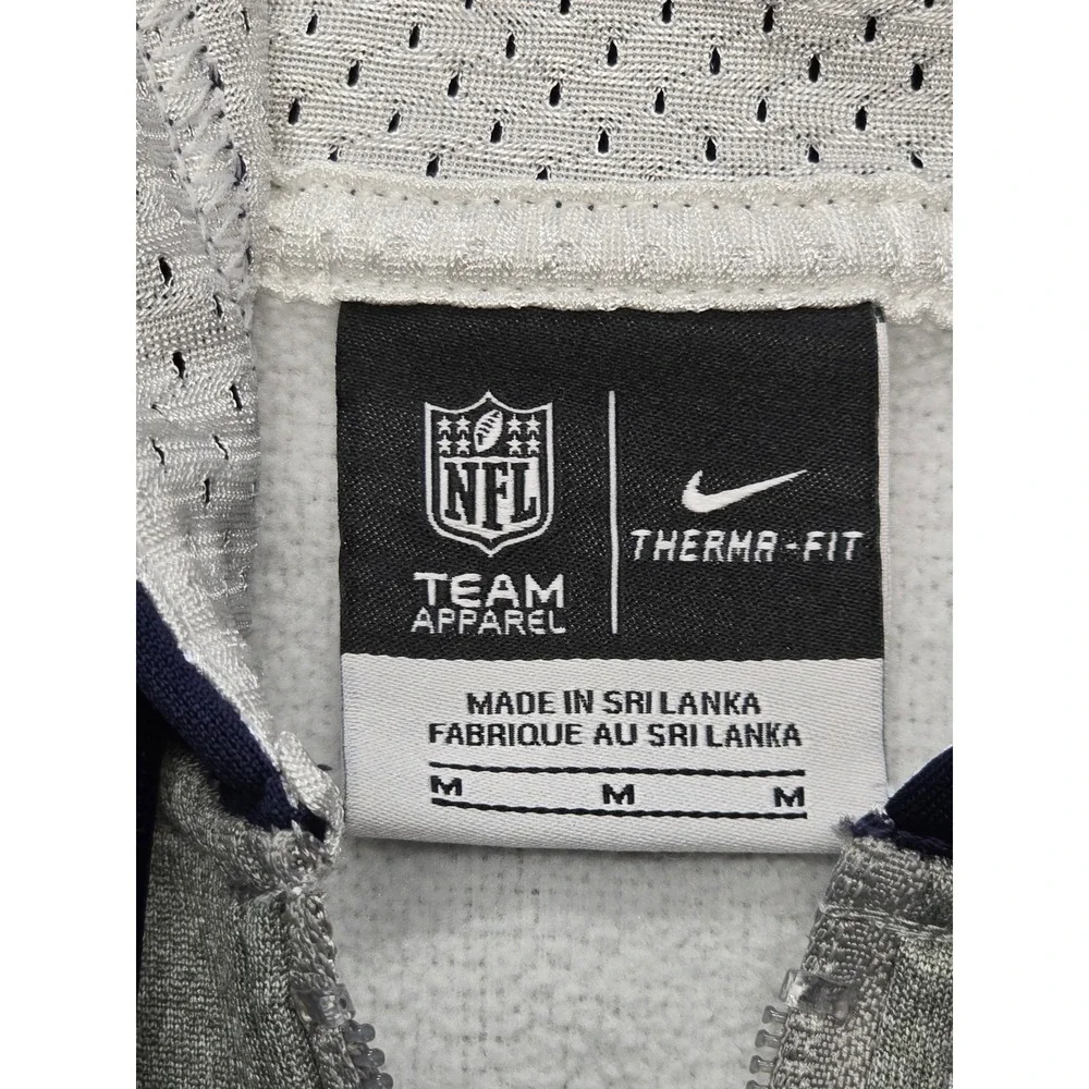 Nike Dallas Cowboys Hoodie Mens Medium Gray Navy Therma-FIT Full‎ Zip NFL Jacket